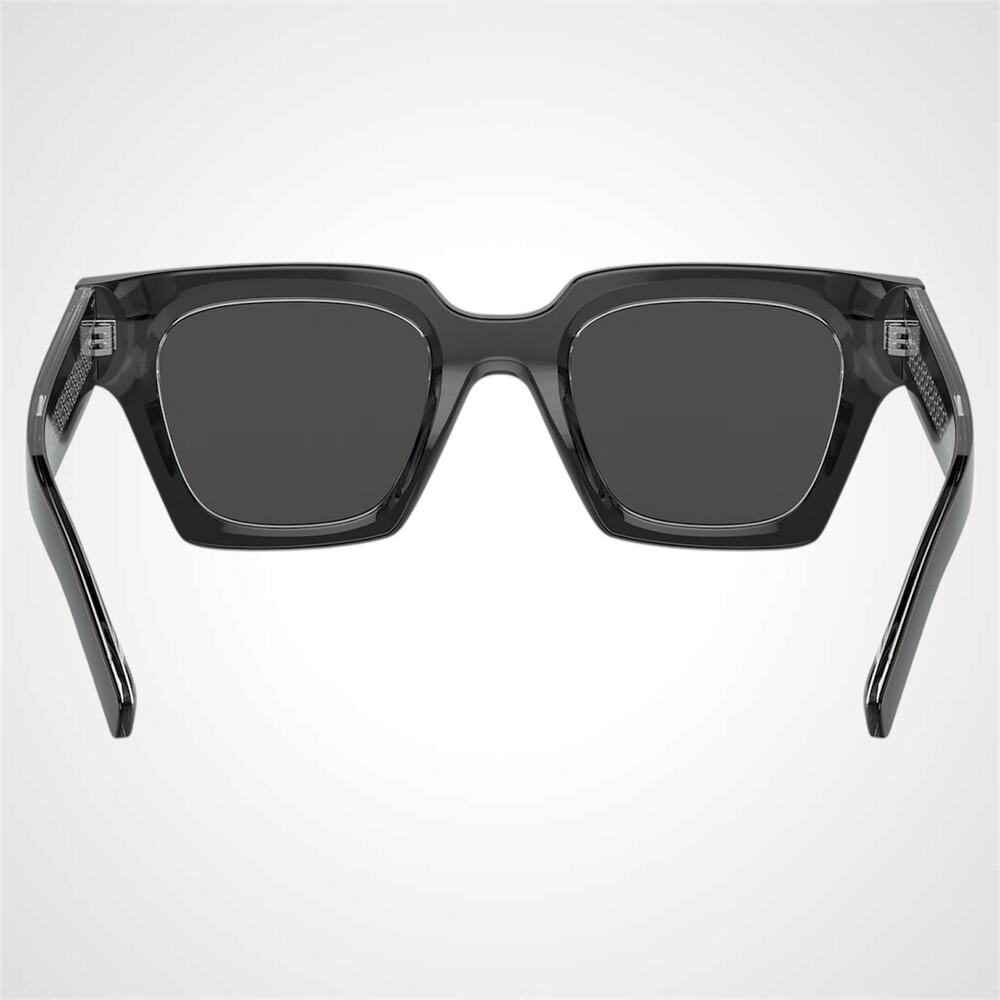 New Dolce & Gabbana Sunglasses Black Crystal Acetate Square Gray Lens - Picture 5 of 6